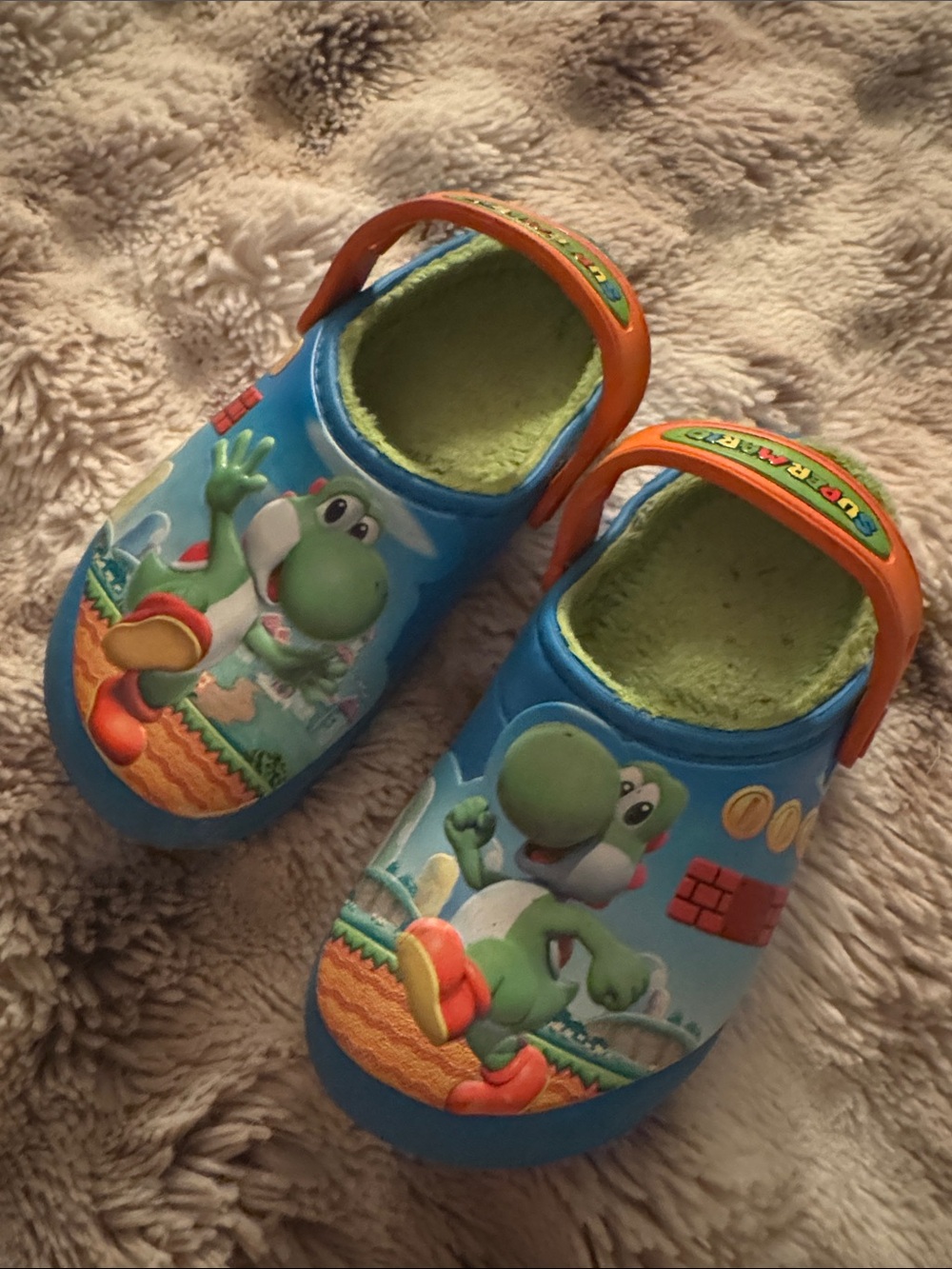 Kids Blue Yoshi Crocs - Picture 2 of 5